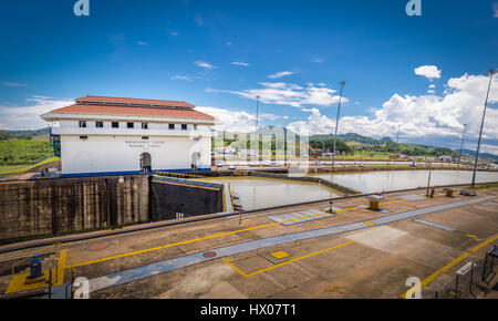 Miraflores Locks al Canale di Panama - Panama City, Panama Foto Stock