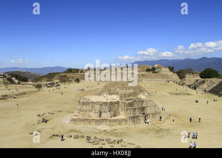 Monte Alban, Pre-Colombian sito archeologico, Oaxaca, Messico Foto Stock