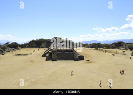 Monte Alban, Pre-Colombian sito archeologico, Oaxaca, Messico Foto Stock