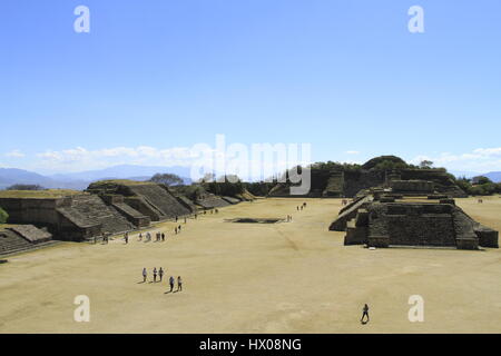 Monte Alban, Pre-Colombian sito archeologico, Oaxaca, Messico Foto Stock