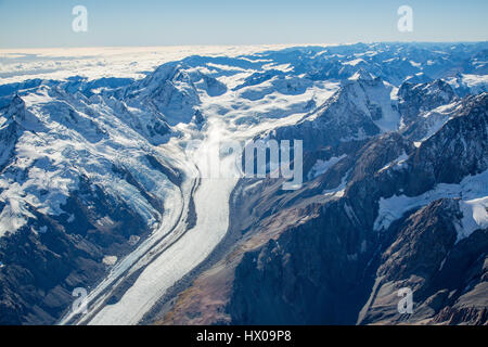 Vista Aerea Alpi del Sud, Nuova Zelanda Foto Stock