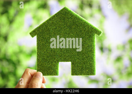 Eco-Green House sfondo ambientale per il futuro edificio residenziale plot Foto Stock