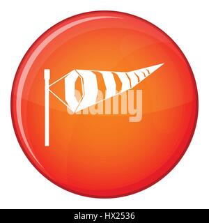 Icona di manica a vento, stile piatto Illustrazione Vettoriale