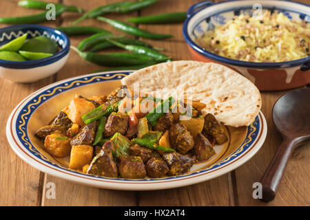 Carni bovine Goan chili RFI. Goa in India il cibo Foto Stock