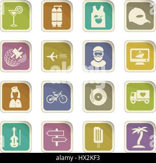 Icona del viaggio impostata per siti web e interfaccia utente Illustrazione Vettoriale