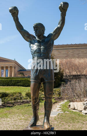 Statua di Rocky, Philadelphia, Stati Uniti d'America. Foto Stock