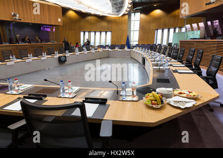 Il Belgio, Bruxelles: sala riunioni al Berlaymont, ufficio edificio che ospita la sede della Commissione europea (2016/06/15) Foto Stock