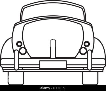 Auto classica corsa contorno immagine Illustrazione Vettoriale