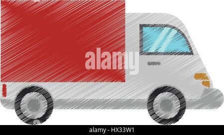 Disegno del carrello di trasporto consegna immagine Illustrazione Vettoriale