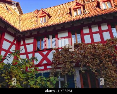 Casa in legno e muratura in Essenheim, Germania Foto Stock