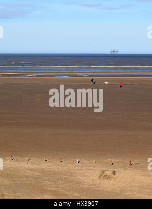 Spiaggia immagine tra Ainsdale e Formby Inghilterra Foto Stock