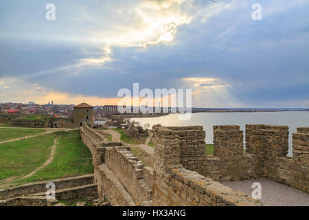 Akkerman fortezza e belgorod city durante il tramonto a Odessa, Ucraina Foto Stock