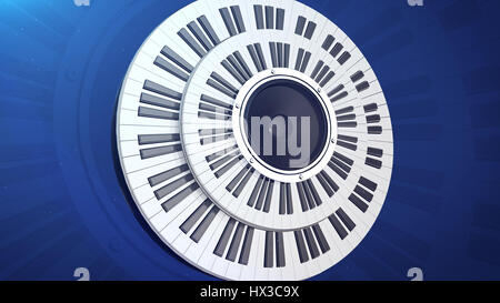 3D rendering di bellissimi i tasti del pianoforte a coda Foto Stock
