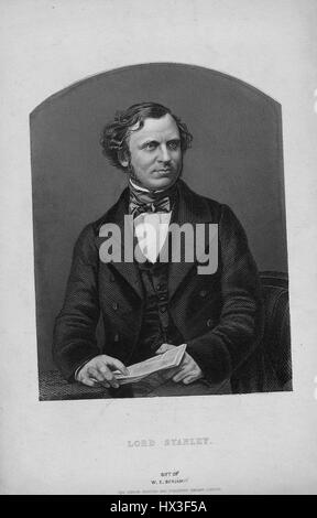 Mezza lunghezza seduta ritratto di Edward Henry Stanley, xv Conte di Derby, tenendo una lettera, 1877. Dalla Biblioteca Pubblica di New York. Foto Stock