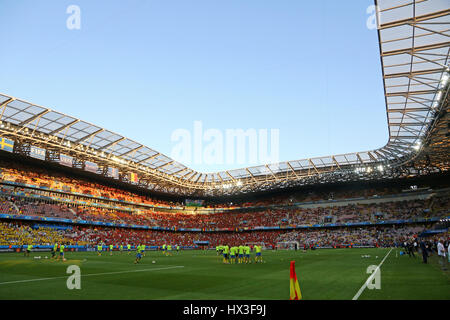 Nizza, Francia - 22 giugno 2016: vista panoramica di Allianz Riviera Stade de Nice stadium prima di UEFA EURO 2016 gioco v Svezia Belgio Foto Stock