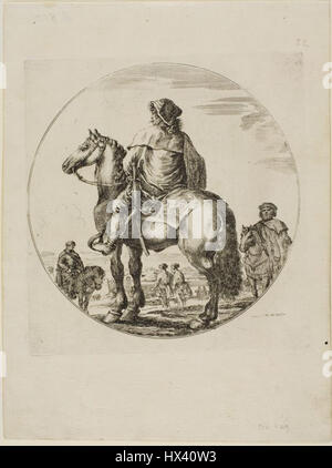 Cavaliere ungherese, un'incisione di Stefano della Bella, un artista italiano, circa 1651. Foto Stock