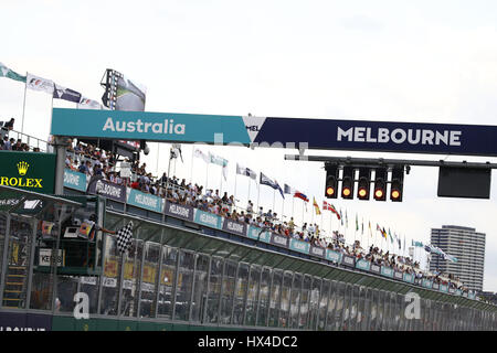 Melbourne, Australia. 25 Mar, 2017. Motorsports: FIA Formula One World Championship 2017, il Gran Premio d'Australia, Startampel. luci di partenza | Utilizzo di credito in tutto il mondo: dpa/Alamy Live News Foto Stock