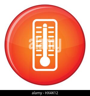 Termometro indica alta temperatura icona Illustrazione Vettoriale