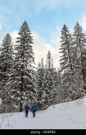 I turisti escursioni nella valle Strazyska vicino a Zakopane, Tatra National Park, Polonia Foto Stock