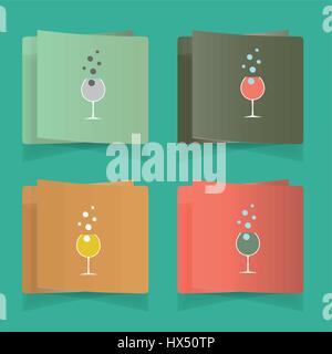 Insieme di semplice bicchieri per bevande alcoliche Illustrazione Vettoriale