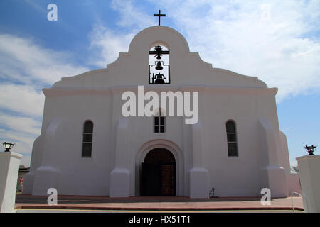 Centro storico di San Elizario cappella lungo la El Paso Sentiero di missione nello Stato del Texas Foto Stock