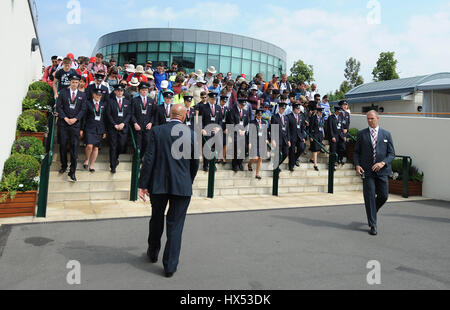 La folla ha portato in motivi Wimbledon Lawn Tennis Club Wimbledon Lawn Tennis Club All England Tennis Club Wimbledon Londra ENG Foto Stock