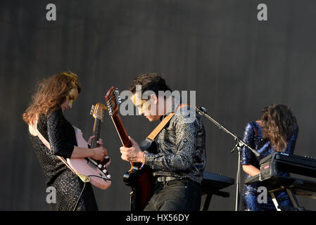 BENICASSIM, Spagna - Lug 17: Moodoid (rock psichedelico fusion band) in concerto a FIB Festival il 17 luglio 2015 a Benicassim, Spagna. Foto Stock