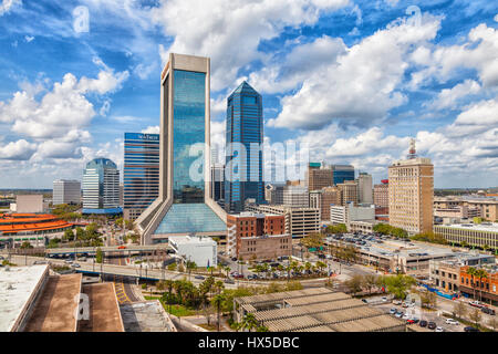 I moderni grattacieli in Downtown Jacksonville, Florida. Foto Stock
