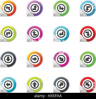 Le frecce sul puntatore il colore delle icone per il tuo design Illustrazione Vettoriale