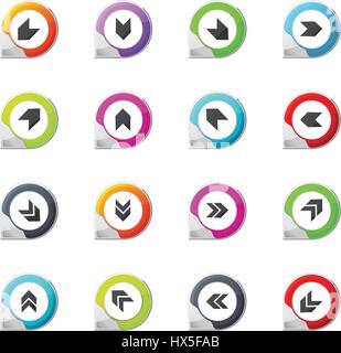Le frecce sul puntatore il colore delle icone per il tuo design Illustrazione Vettoriale