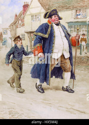 Signor Bumble e Oliver Twist, da Charles Edmund Brock Foto Stock