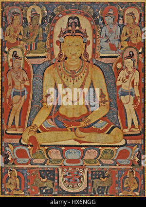 Il Jina Ratnasambhava Buddha Tibet Centrale, un monastero Kadampa, 1150 1225, LACMA Foto Stock