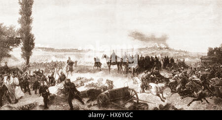 Guglielmo I alla battaglia di Königgrätz o la Battaglia di Sadowa, Austro-Prussian guerra, il 3 Luglio 1866 Foto Stock