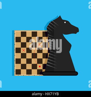 Strategia e tattica. Gioco piano business, scacchi gioca il successo, illustrazione vettoriale Foto Stock
