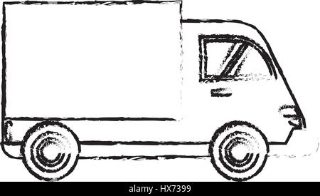 La consegna del carrello di trasporto cargo schizzo Illustrazione Vettoriale