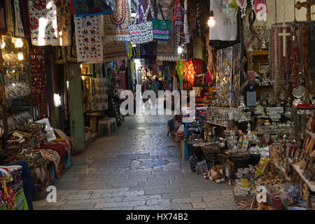 Mercato arabo nella città vecchia di Gerusalemme, Israele. Foto Stock