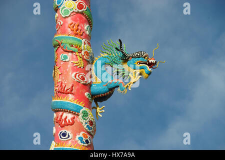 Scena di un tempio cinese con totem Foto Stock