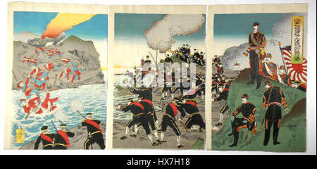 La guerra russo-giapponese, combattuta nel 1904, vide importanti battaglie lungo il fiume Yalu. Il conflitto segnò l'ascesa del Giappone come potenza globale e un cambiamento nella geopolitica dell'Asia orientale. Foto Stock