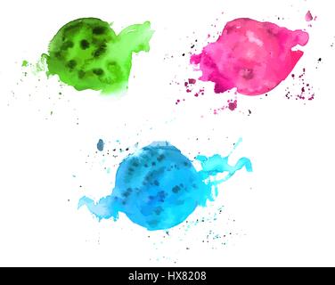 Vettore di astratta macchie in rosa, teal, e verde Illustrazione Vettoriale