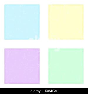 Set di adesivi per appunti isolato in sfumature pastello con texture di spot e il telaio. Illustrazione Vettoriale Illustrazione Vettoriale