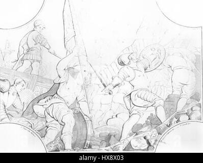 "Veneziani a Gallipoli" ritrae le figure veneziane nella storica città di Gallipoli. L'opera cattura la vita locale, lo scambio culturale e l'influenza veneziana nell'Italia meridionale durante il XVIII secolo. Foto Stock