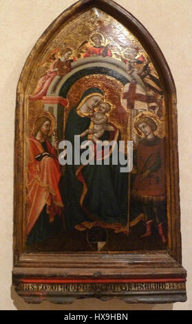 Priamo della Quercia. Vergine col Bambino tra i Santi Vittore e Giacobbe. 1450. Volterra, Pinacoteca. Foto Stock