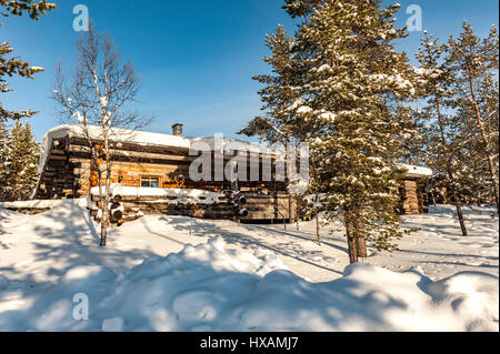 Scena di neve, Finlandia Foto Stock