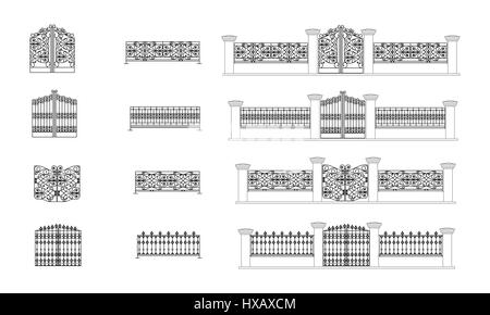 Dettagli architettonici di recinzione, vettore Illustrazione Vettoriale