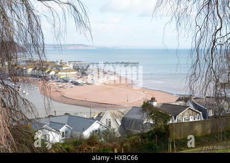 Teignmouth pier fotografato dall'alto sul Ness nel Shaldon Devon England Foto Stock