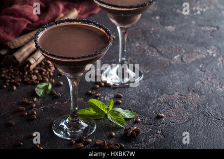 Bicchieri di cocktail di caffè Foto Stock