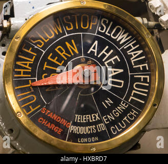 Inghilterra, Hampshire, Gosport, Museo del sottomarino, Alleanza sub telegrafo di macchina Foto Stock