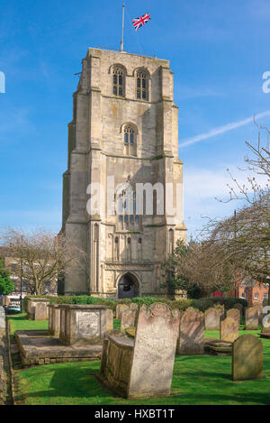 Beccles Suffolk chiesa, alla staccata del XVI secolo il campanile di San Michele chiesa nel Suffolk città di Beccles, Regno Unito. Foto Stock