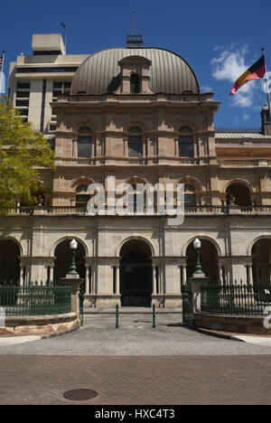 Brisbane, Australia: ingresso principale al Queensland Casa del Parlamento. Foto Stock