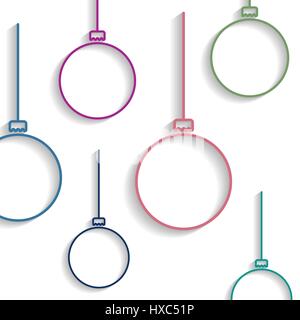 Immagine di sfondo di una serie di multi-colore di decorazioni natalizie, illustrazione vettoriale. Illustrazione Vettoriale